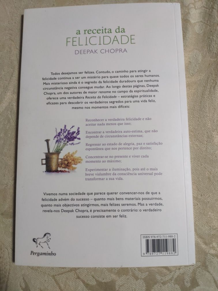 Livro Deepak Chopra - A receita para a felicidade