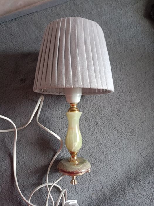 Piękna lampa alabaster mosiądz metal szwedzka vintage