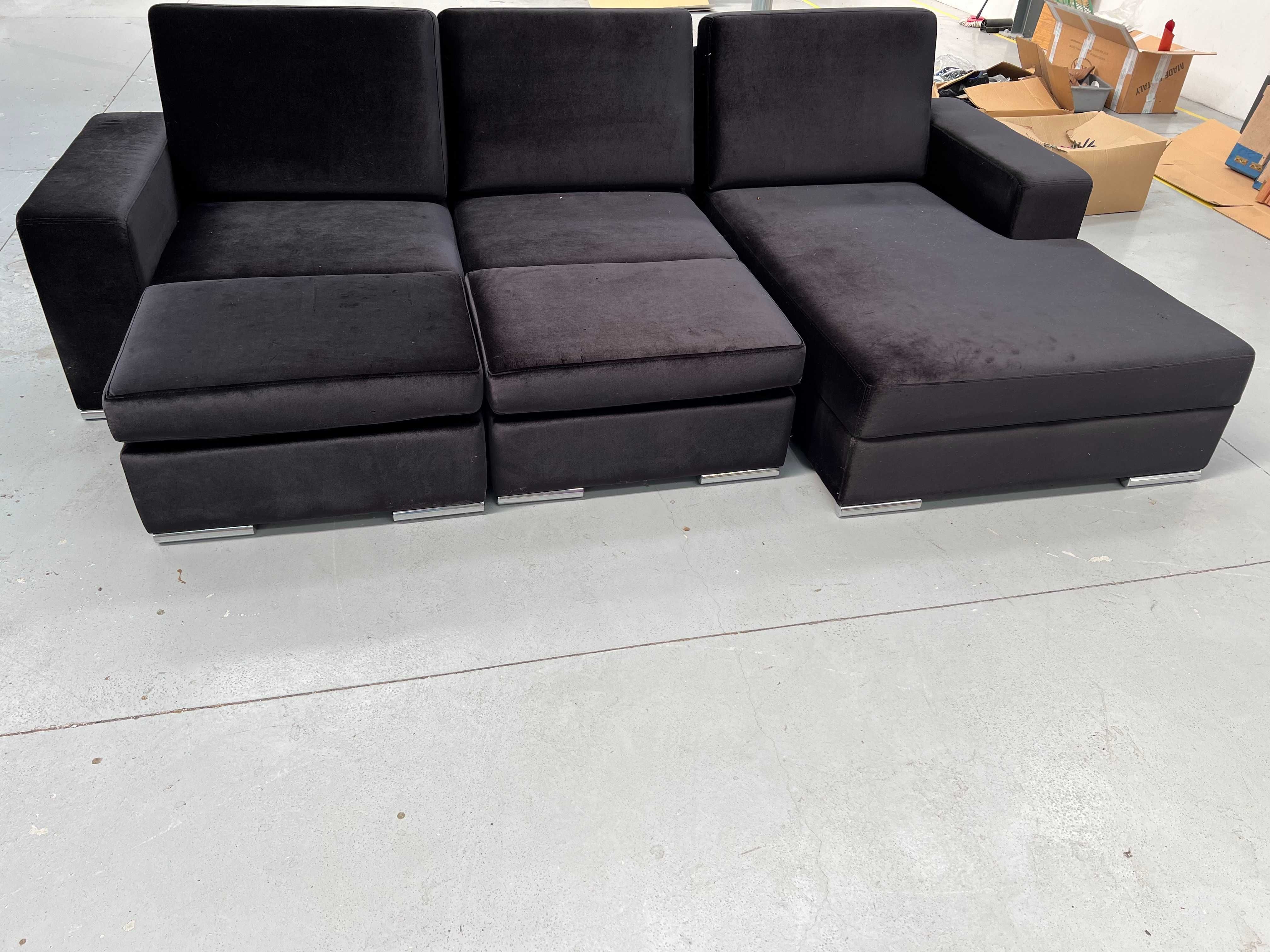 Sofá Chaise Loungue Preto