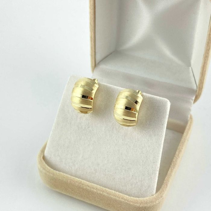 Cudowne ZŁOTE kolczyki DIAMENTOWANE lśniące PR. 585 (14K)