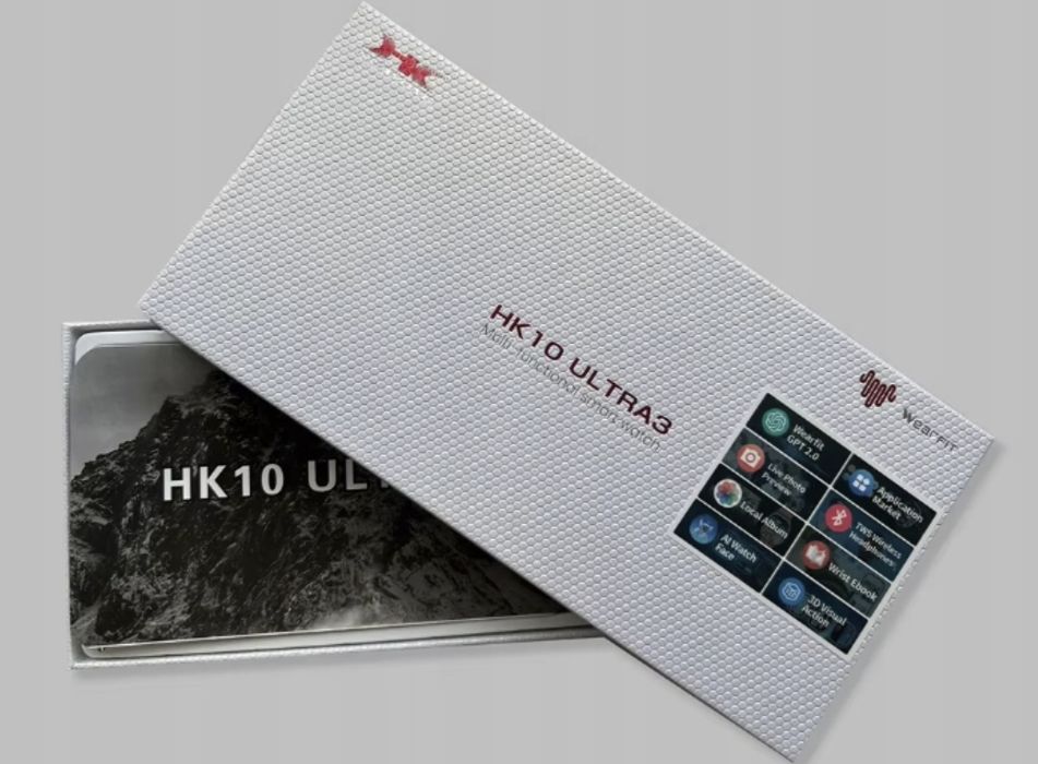 Smartwatch Hk10 Ultra 3 Amoled Chat Gpt Srebrna Koperta Czarny Pasek