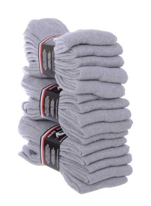 15 x Klasyczne skarpety męskie SZARE 39-42 bawełniane frotte 27-28cm
