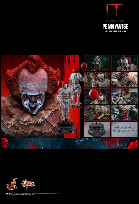 HOT TOYS IT Chapter Two Pennywise 1/6th Scale Collectible Figure.