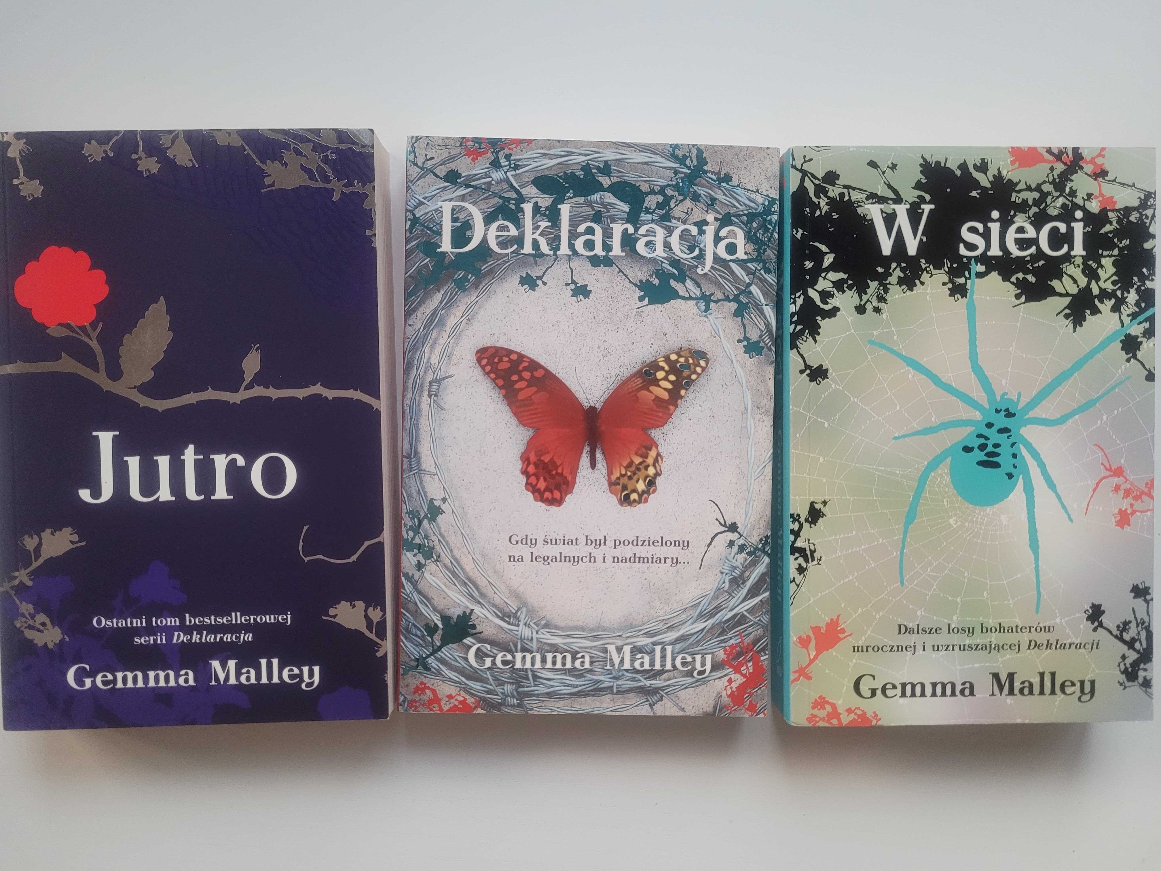 Książki Gemma Malley, trylogia "Deklaracja" + "W sieci" + "Jutro"