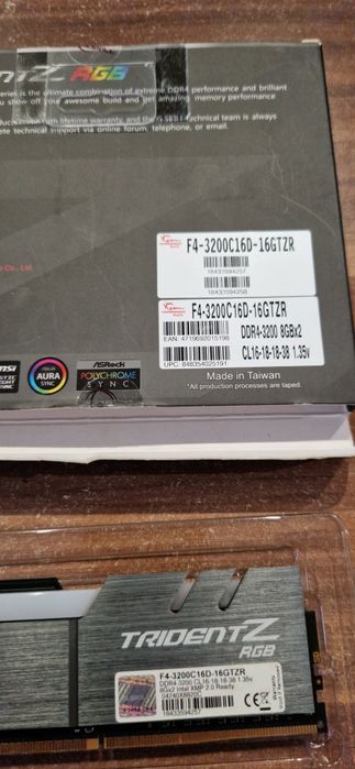 Pamieci ram ddr4  G.SKiLL tridentz rgb ddr 4 f4-3200C16DGTZR  2x8 g 16