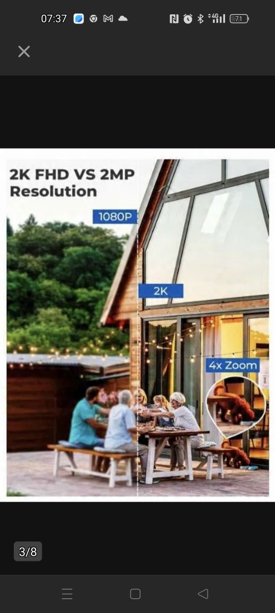 Kamera IP zewnętrzna Reobiux 2x3MP, 2K HD, obrót 355 stopni,, IP66