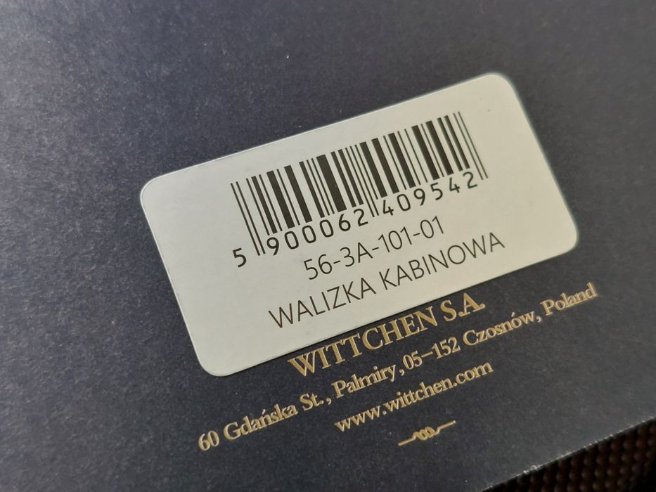Walizka Wittchen kabinowa z ABS w poziome pasy szara, NOWA Z GWARANCJĄ