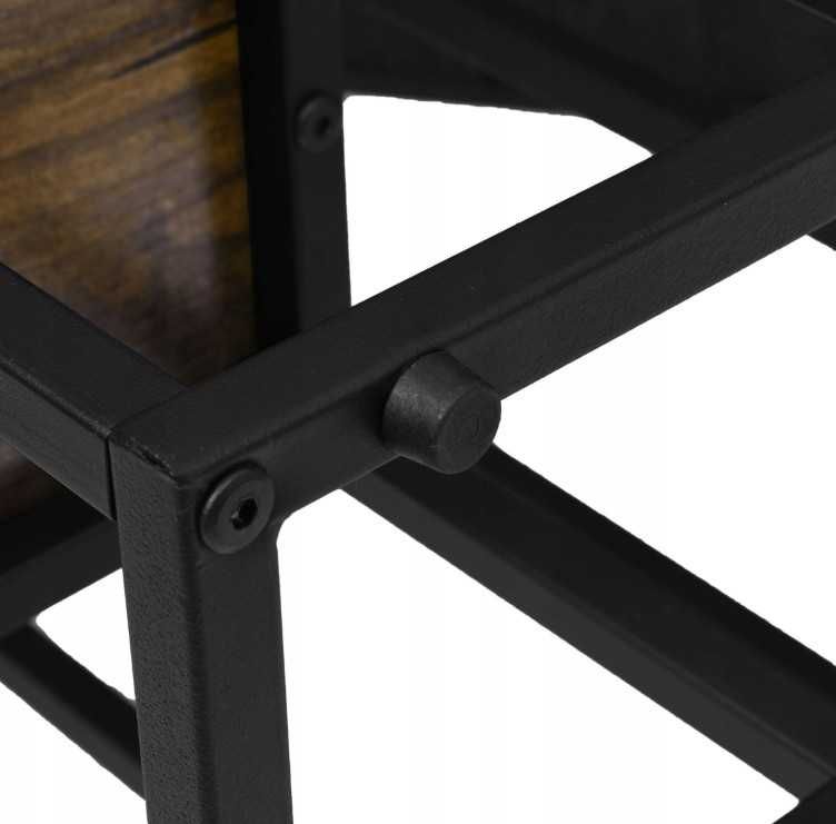 Kwietnik Metalowy Stojący 3 Półki Loft Rustykalny Dąb 67cm