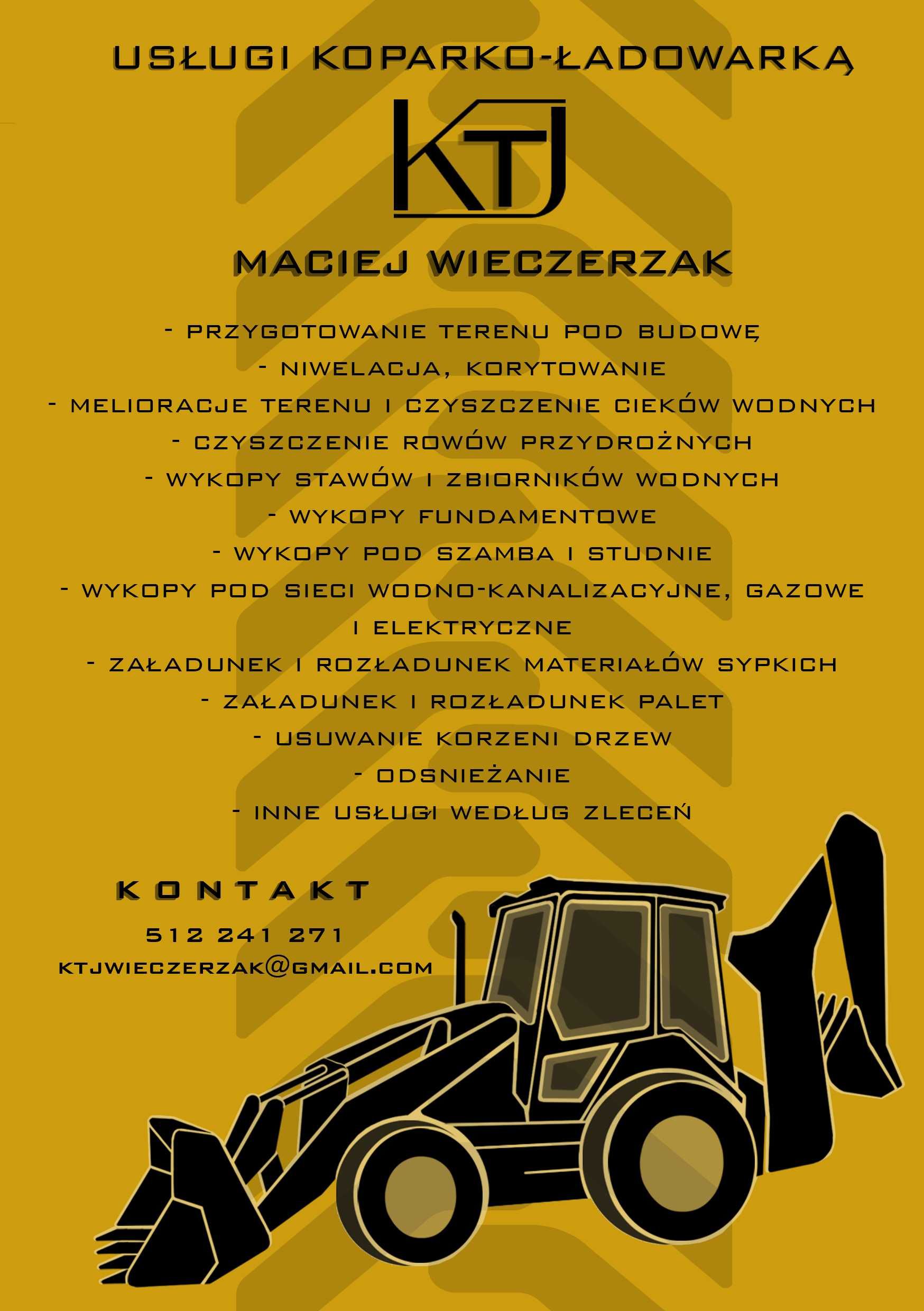 Usługi koparko ładowarką
