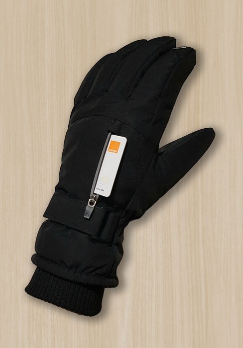 Rękawiczki męskie zimowe na narty rower (r.XL) rękawice czarne ciepłe