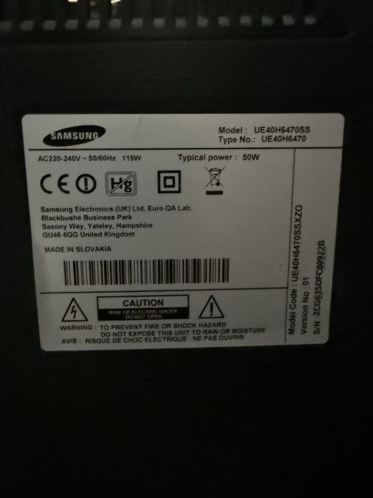 Telewizor LED Samsung UE40H6470SS 40 cali YOUTUBE NETFLIX PRIME VIDEO