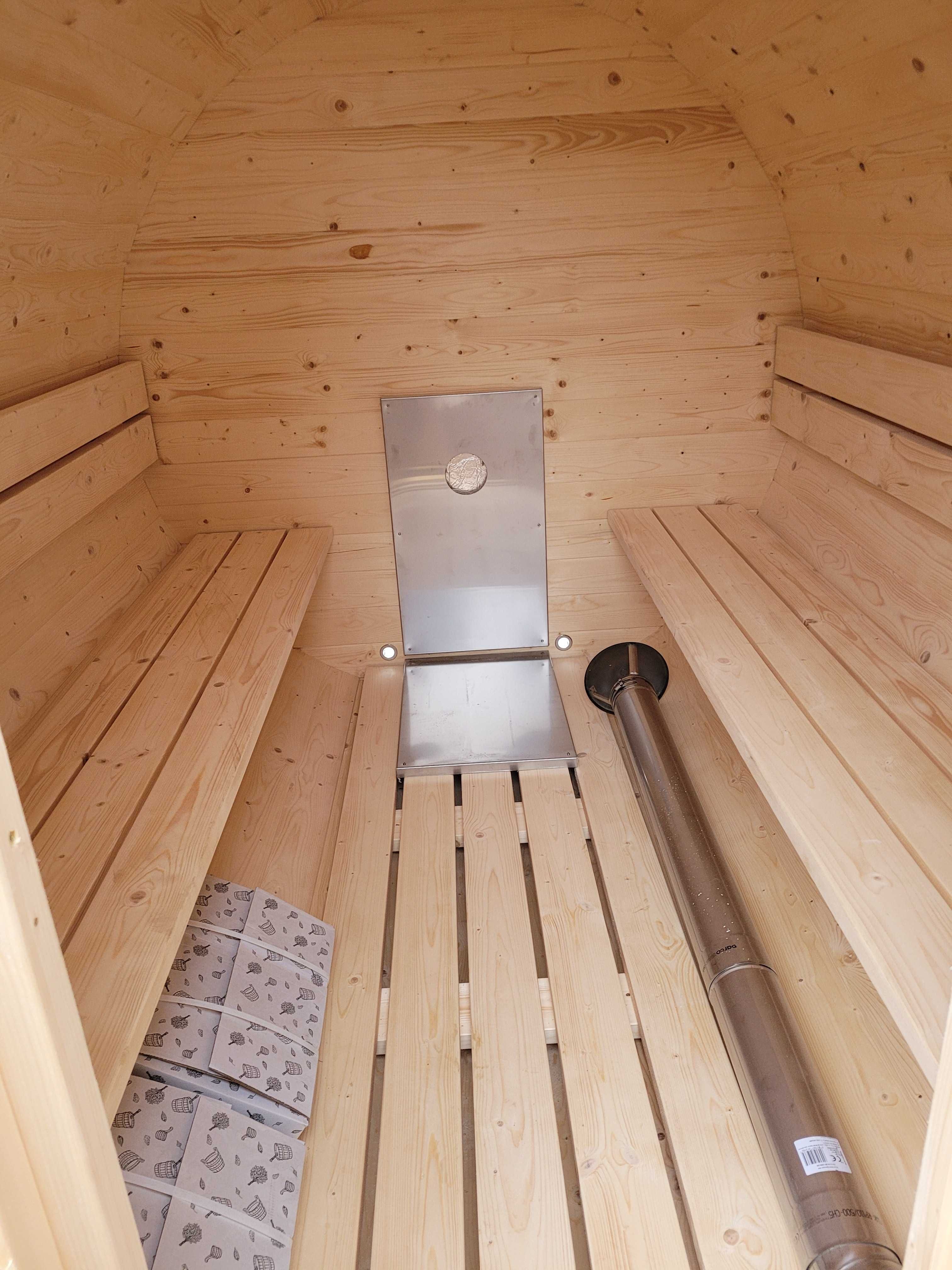 *KOMPLET* sauna 170cm z THERMODREWNA + piec HARVIA 4,5 kw + oświet LED