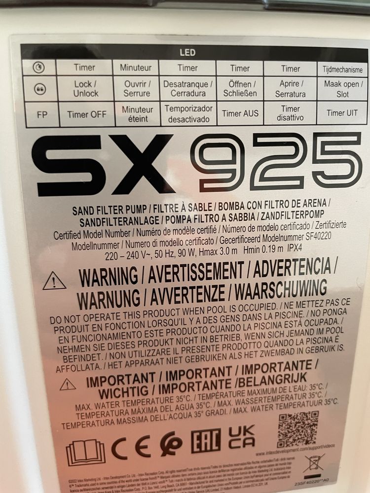 Intex SX 925 bomba