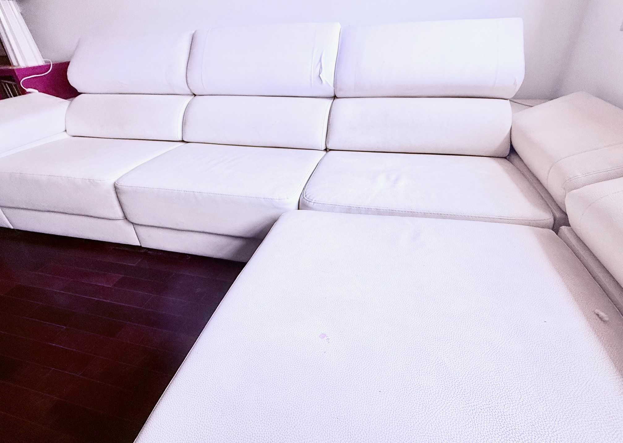Sofá 3 lugares chaise longue como novo + assento extra