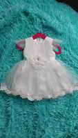 Sukienka niemowlęca 62-68 chrzest biała koronka 3-6 miesięcy