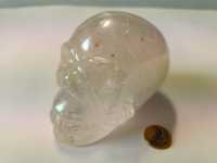 Naturalny kamień Kryształ Górski Aura czaszka ręcznie robione