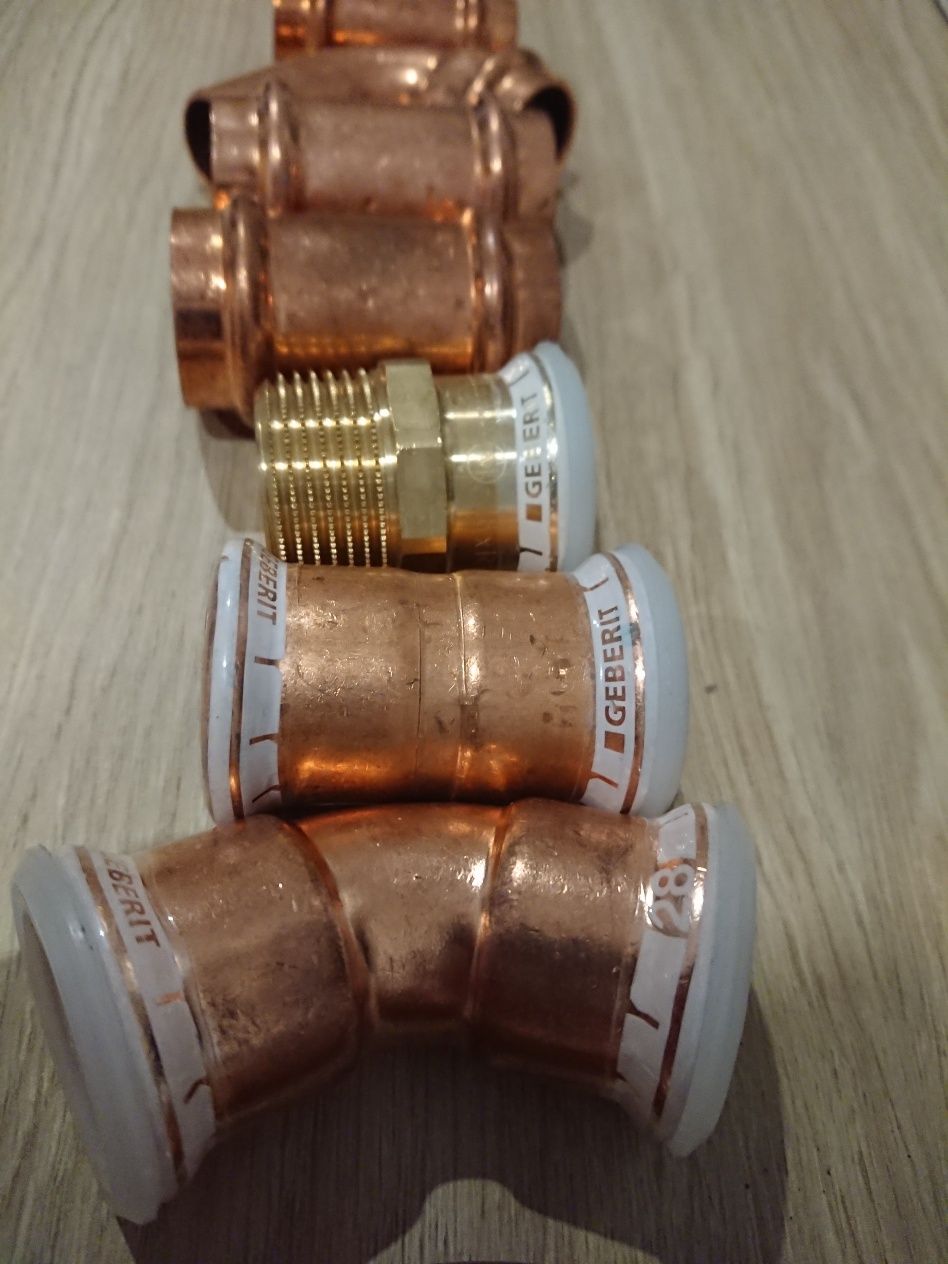 Kolana miedziane nypel złączki zaciskowe 28mm  22mm 18mm