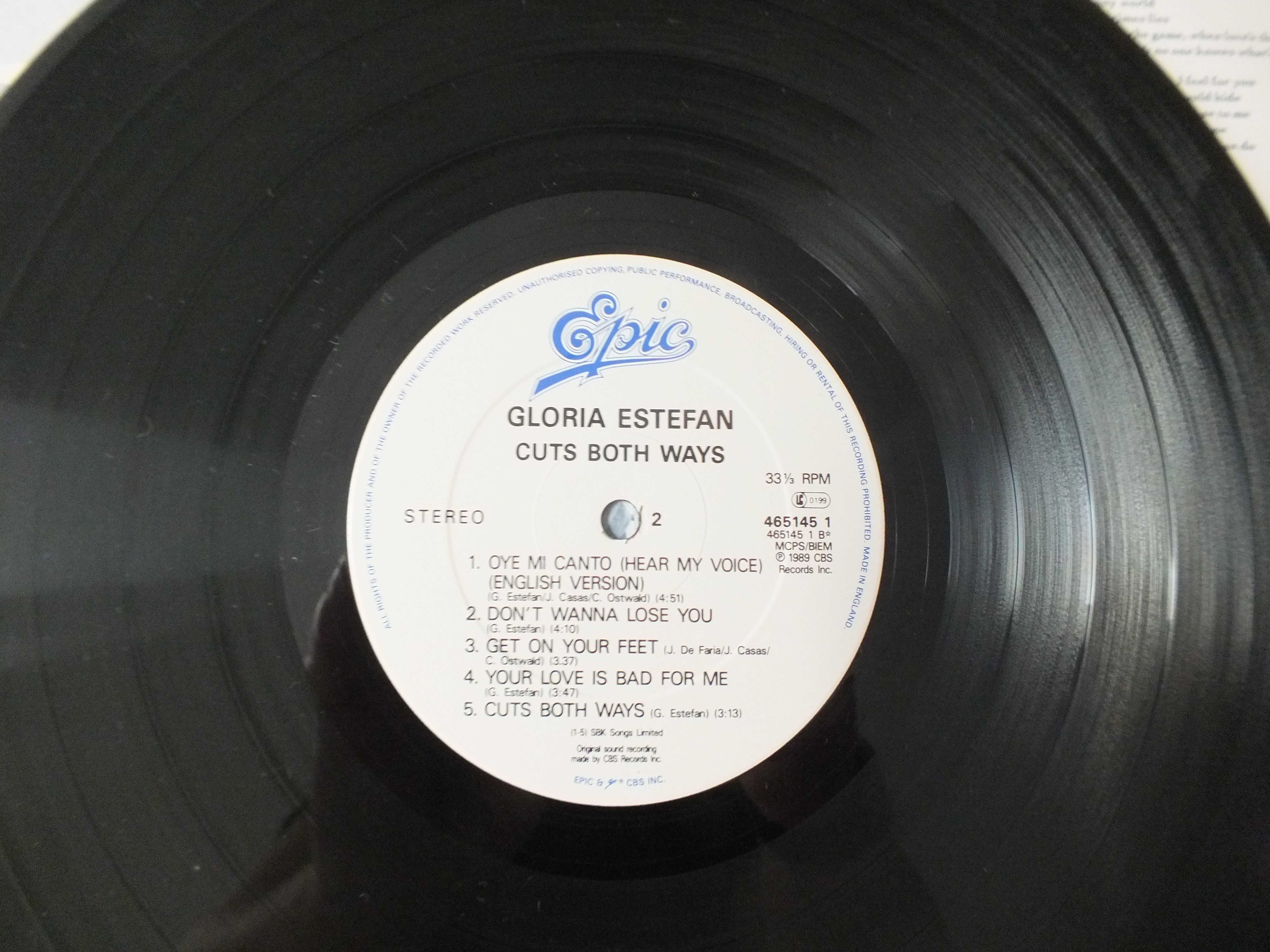 Winyl  Gloria Estefan -Cuts Both Ways- 1989 Epic UK. Stan  (EX)+
