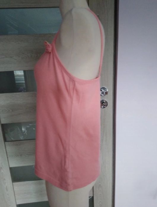 Koszulka na ramiączkach różowa z misiem, rozmiar XL - 100% bawełna