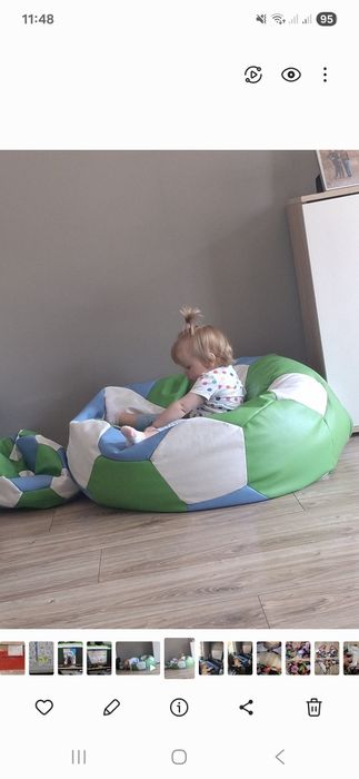 Pilka duża pufa plus mala