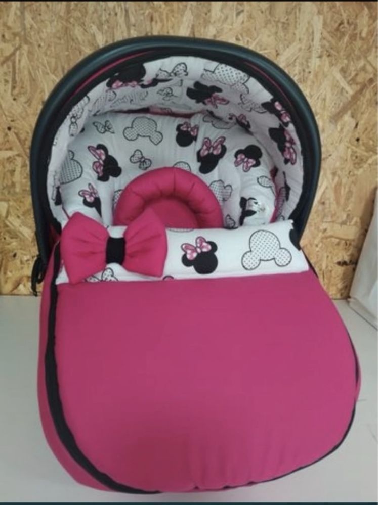 Conjunto Forro Carrinho Minnie e mala maternidade