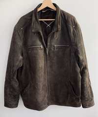 Skórzana brązowa kurtka ze skóry naturalnej retro 2XL vintage