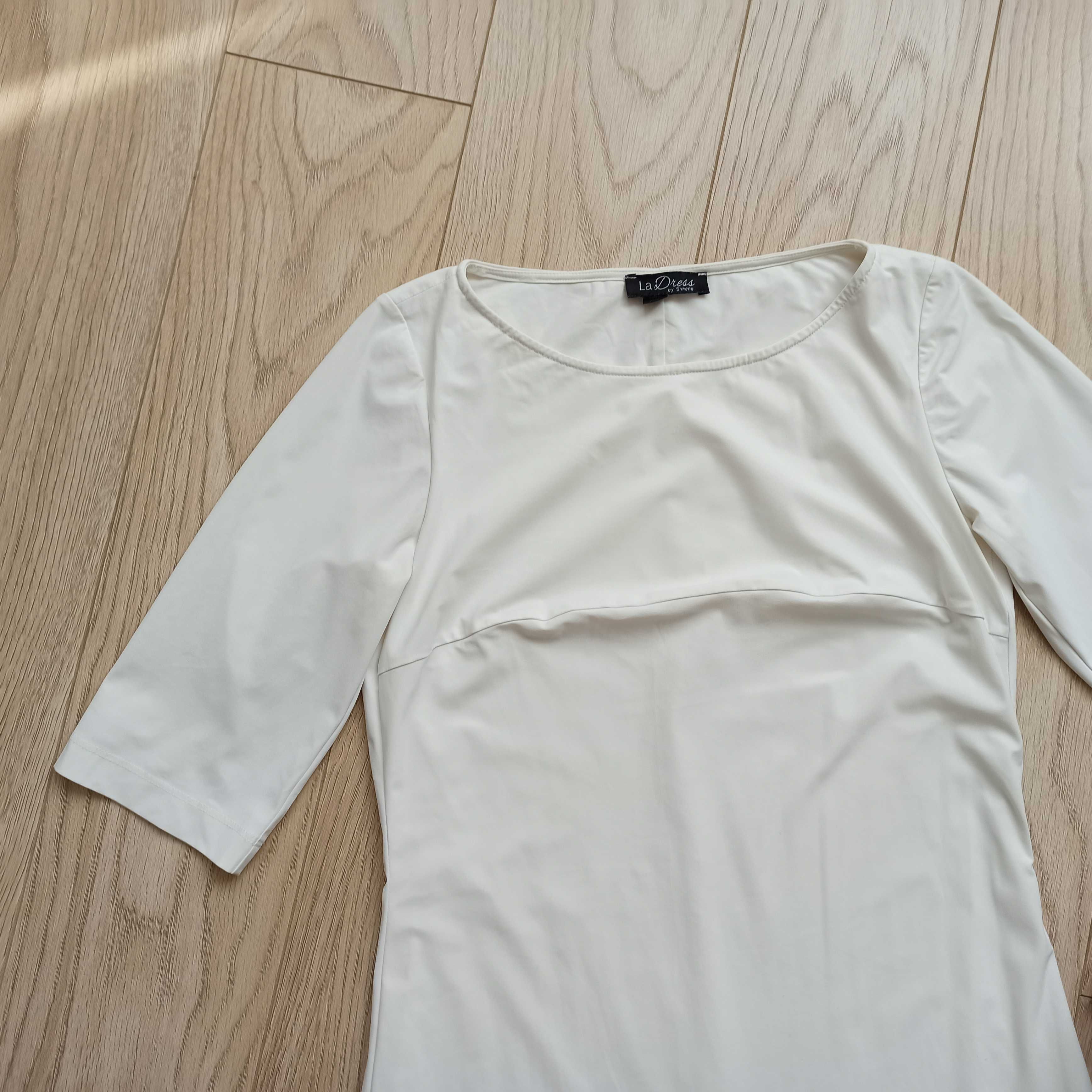 Базовое белое нейлоновое платье, S