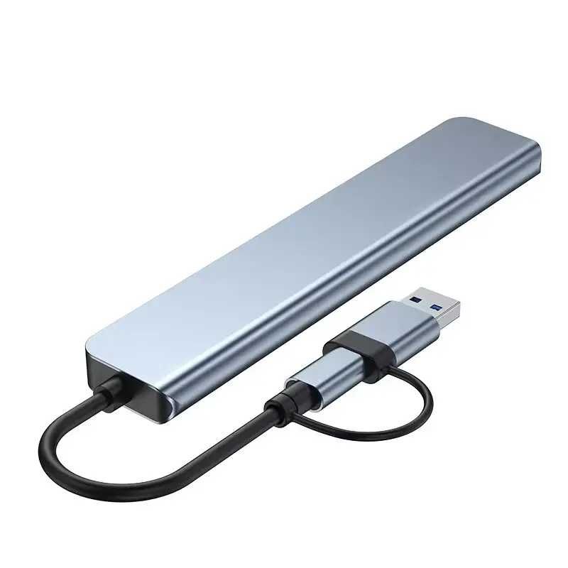 USB хаб Type C TC802 8 в 1  USB 3.0 USB C переходник макбука адаптер