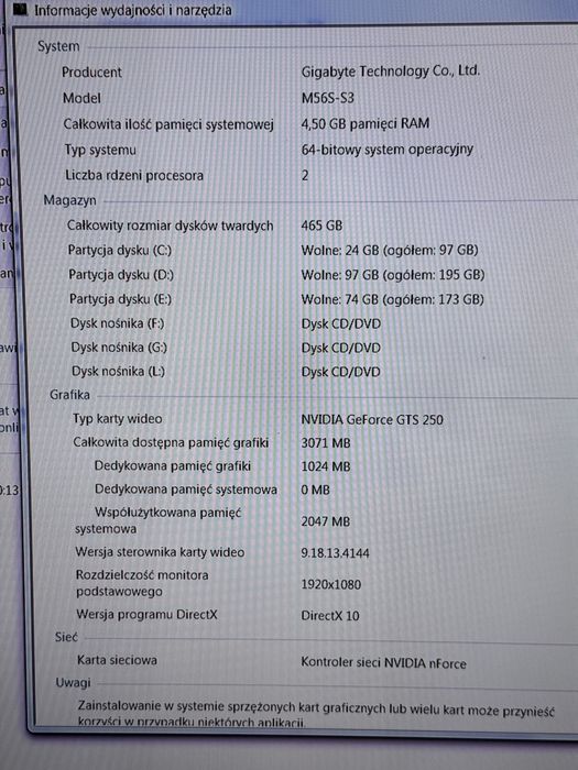 Komputer stacjonarny – Gigabyte / NVIDIA GeForce / Windows 64