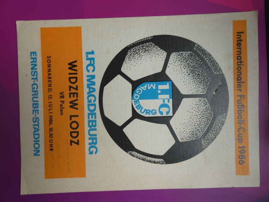 Program meczowy 1 FC Magdeburg - Widzew Łódź 1986
