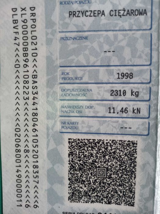 przyczepa lekka  długa 10m