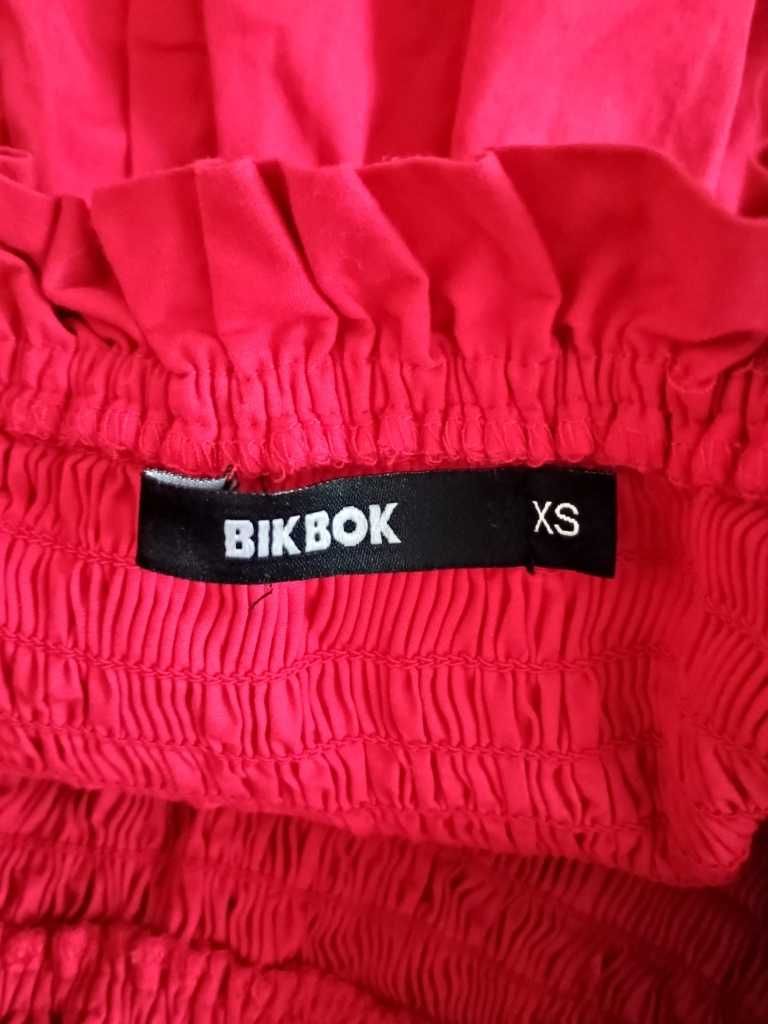 czerwona bluzka boho bik bok XS-L