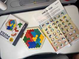 Развивающая деревянная игра пазл hexagon головоломка танграм