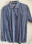 Camisa Mango - azul/branco