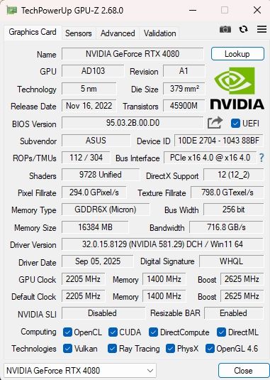 Відеокарта RTX 4080 Strix