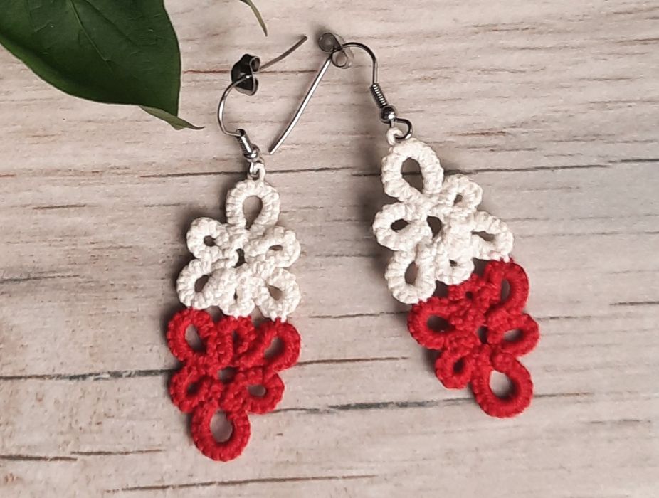 Kolczyki patriotyczne "Double trouble"rękodzieło DNk