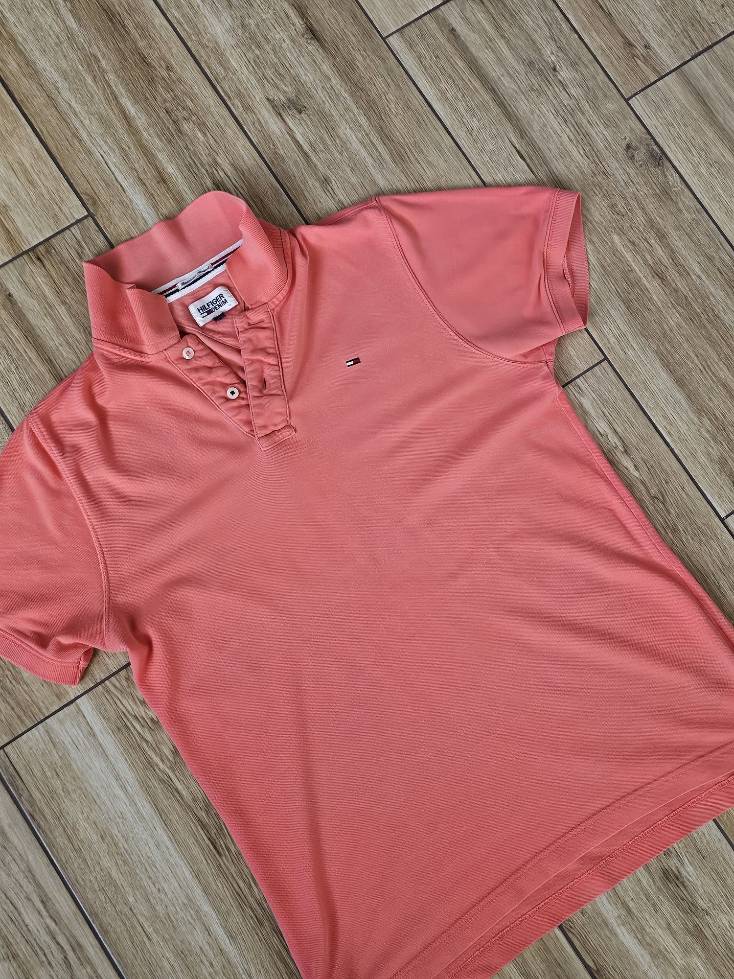koszulka polo TOMMY HILFIGER Denim meska r. M lososiowa - okazja