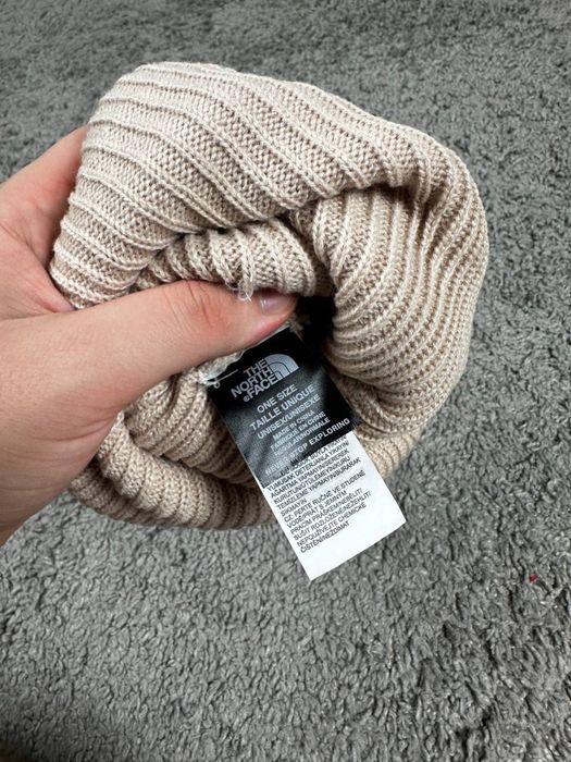 Шапка The North Face чорна/ сіра шапка тнф/ бежева зимня шапка tnf