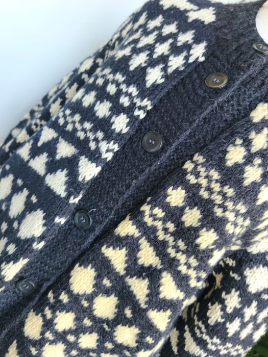 Handmade wełniany kardigan / sweter robiony na drutach
