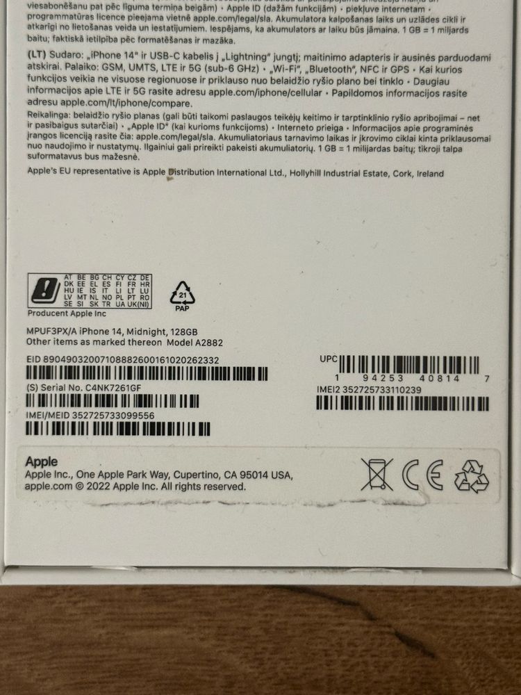 Iphone 14 128 gb midnight