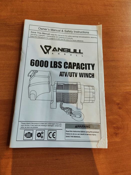 Nowa wciągarka do quada Anbull model tabl0035ableu