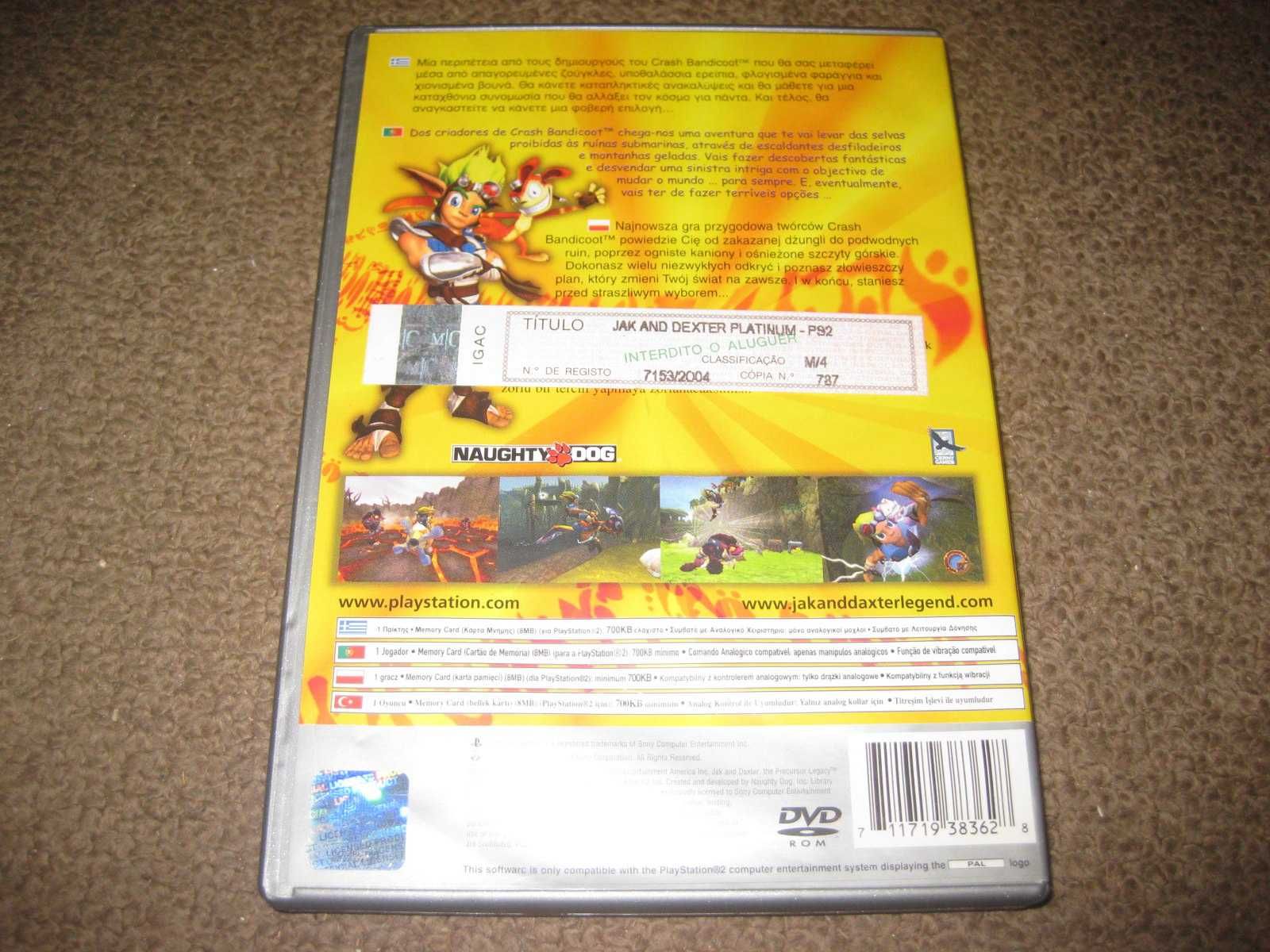 Jogo "Jack And Daxter: The Precursor Legacy" para PS2/Completo!
