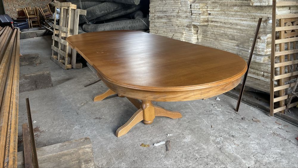 Стіл розкладний з масиву дуба + стільці 10шт