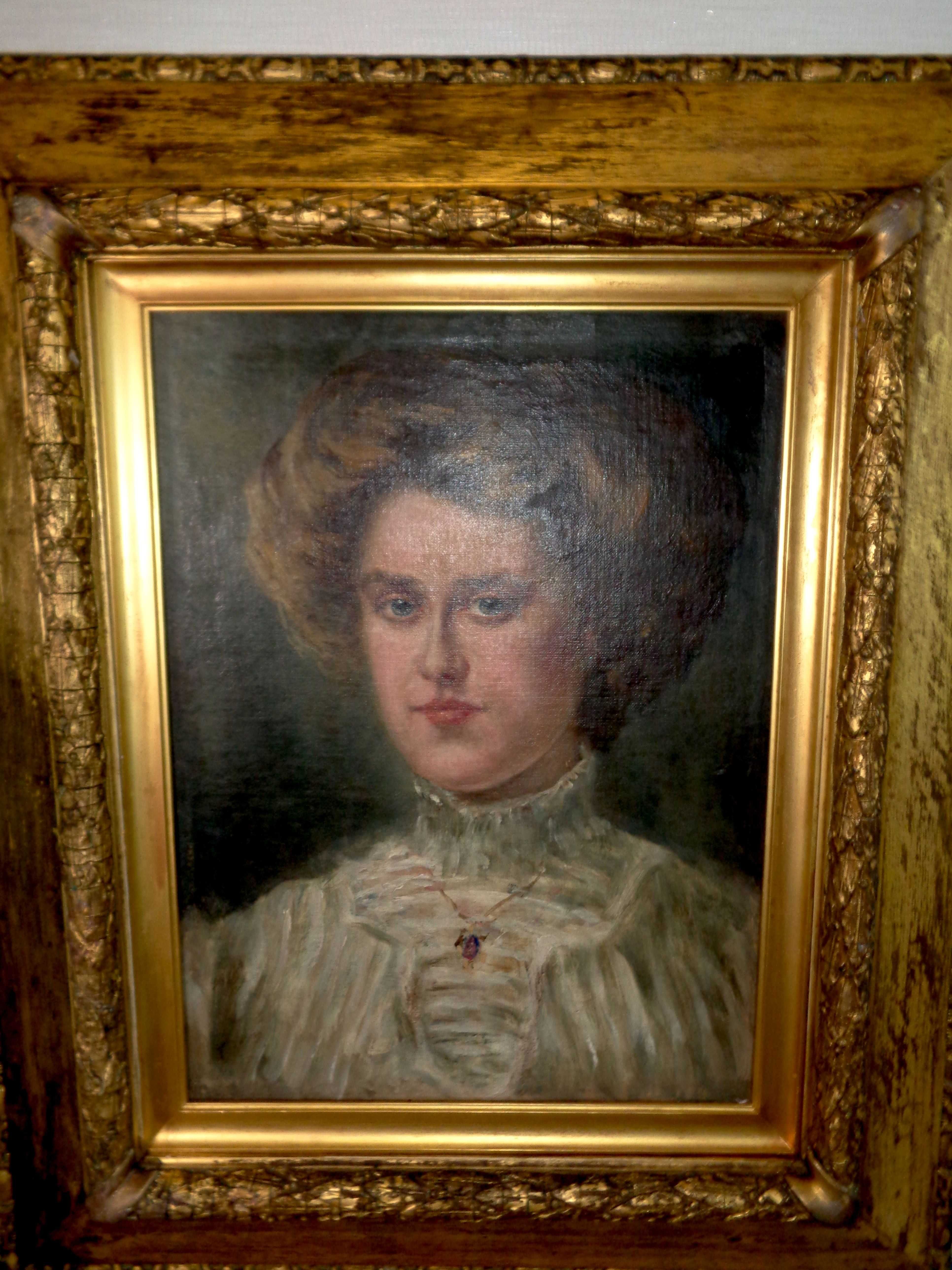 Stary Antyczny Obraz Olejny z końca XX wieku Portret
