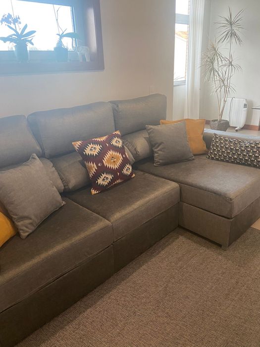 Sofá 3 lugares com chaise longue