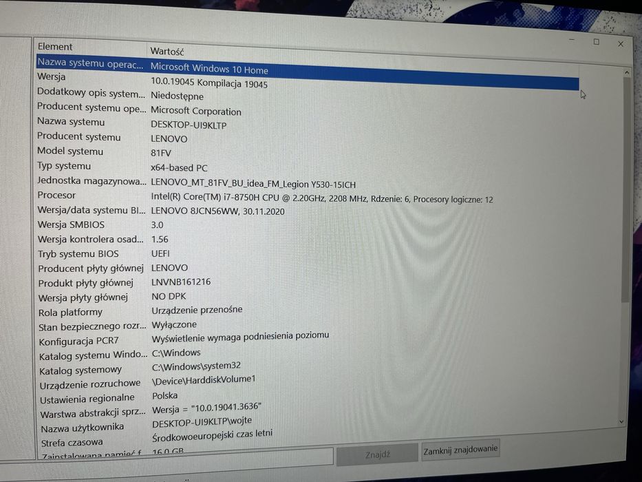 Lenovo Legion Y530-15ICH / GTX 1050 Ti / laptop gamingowy
