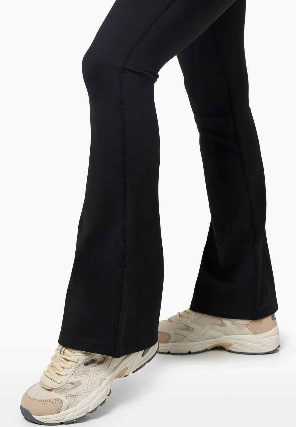 legginsy XS dzwony szeroka nogawka czarne sportowe leginsy fitnness