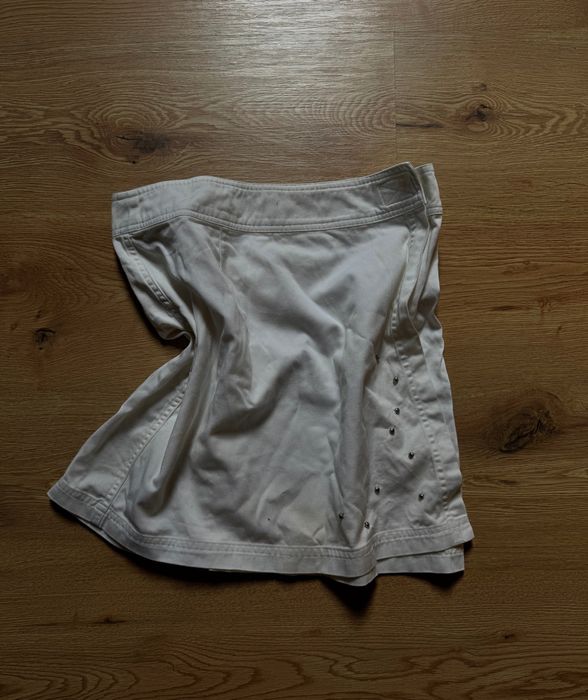 Biała spódniczka damska – rozmiar M – zdobiona dżetami