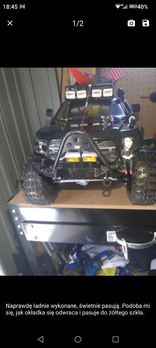 Reflektory halogeny LED 1:10 żółte oświetlenie rc TRX SCX MST FMS HPI