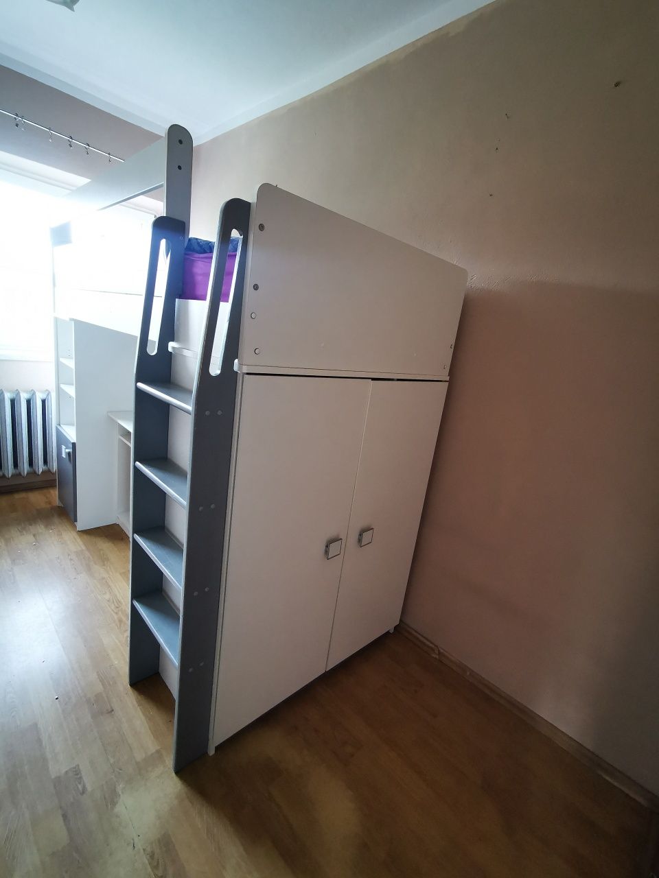 Łóżko piętrowe dziecięce Biurko +szafa